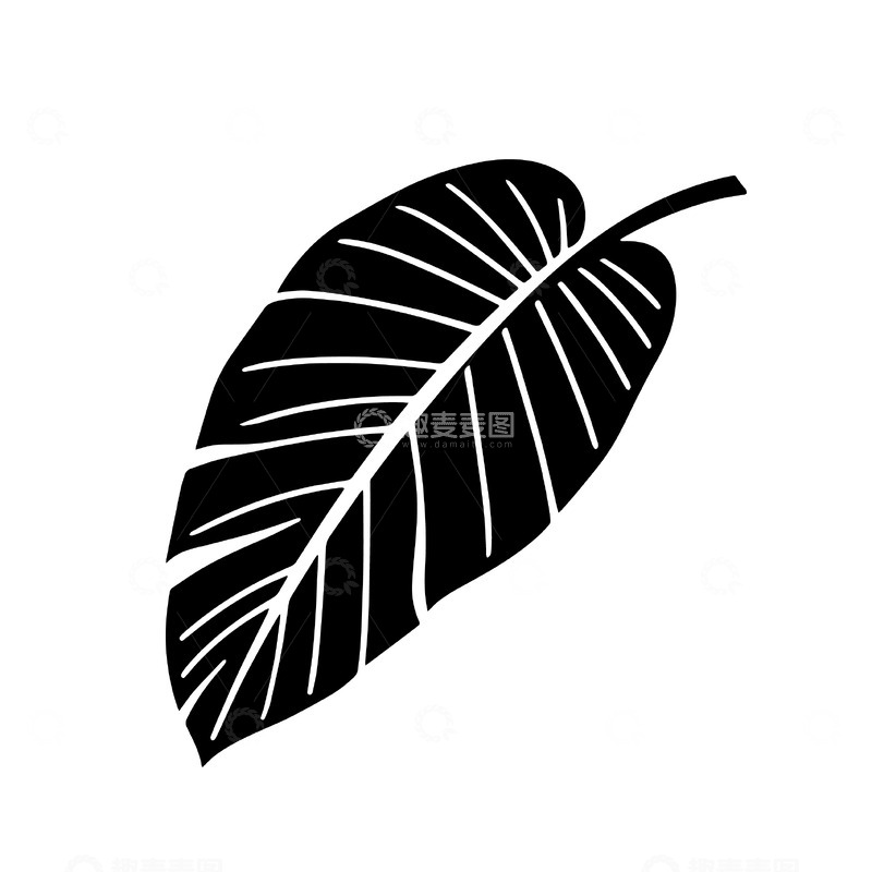 简约叶子剪影装饰图案