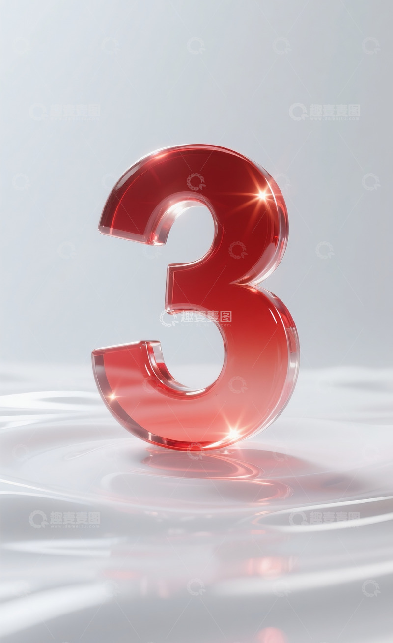 高清大图下载【趣麦麦图】红色发光玻璃数字31