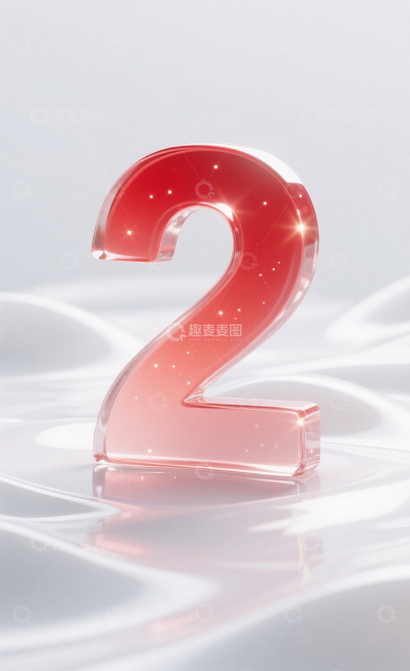 高清大图下载【趣麦麦图】红色发光玻璃数字23