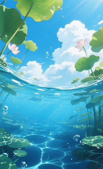 水下池塘插画1