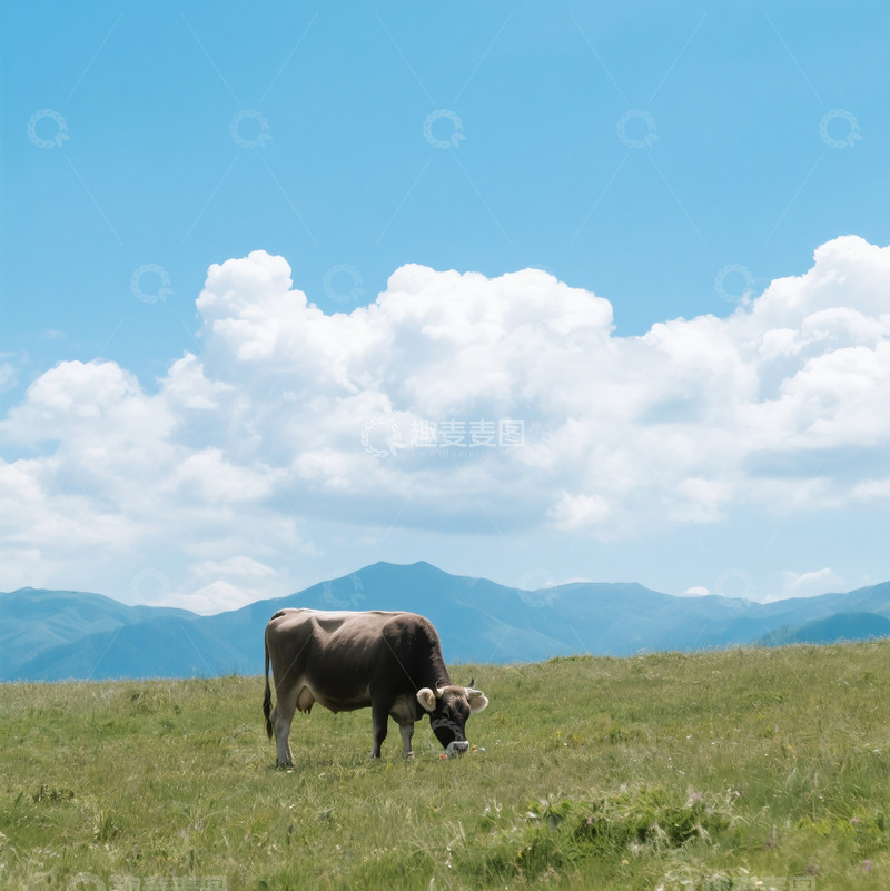 高清大图下载【趣麦麦图】草原奶牛5