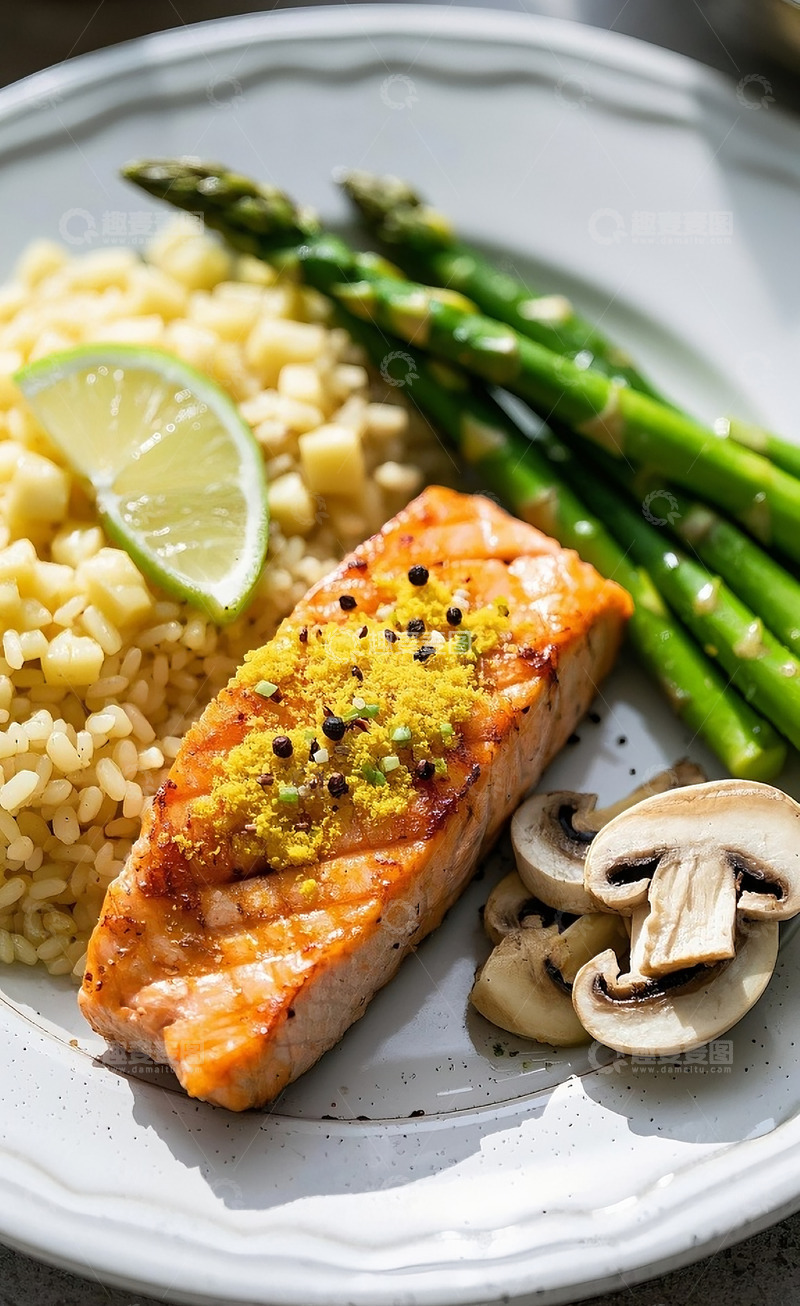 高清大图下载【趣麦麦图】香煎三文鱼11