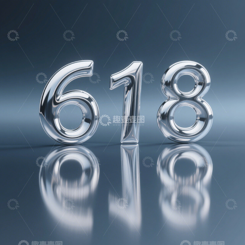 高清大图下载【趣麦麦图】618金属银背景海报3