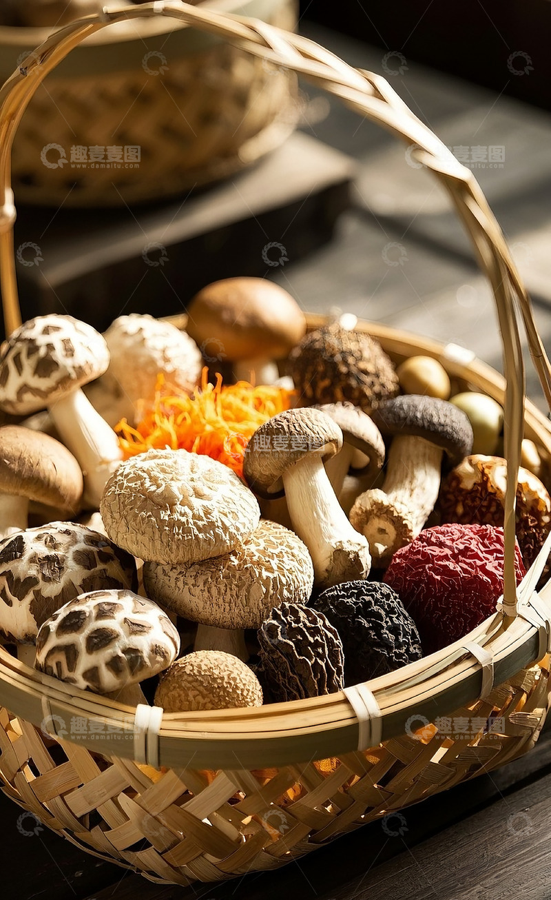 高清大图下载【趣麦麦图】一篮子蘑菇