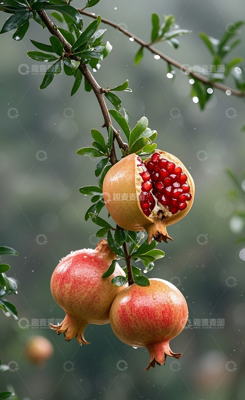 高清大图下载【趣麦麦图】新鲜石榴20