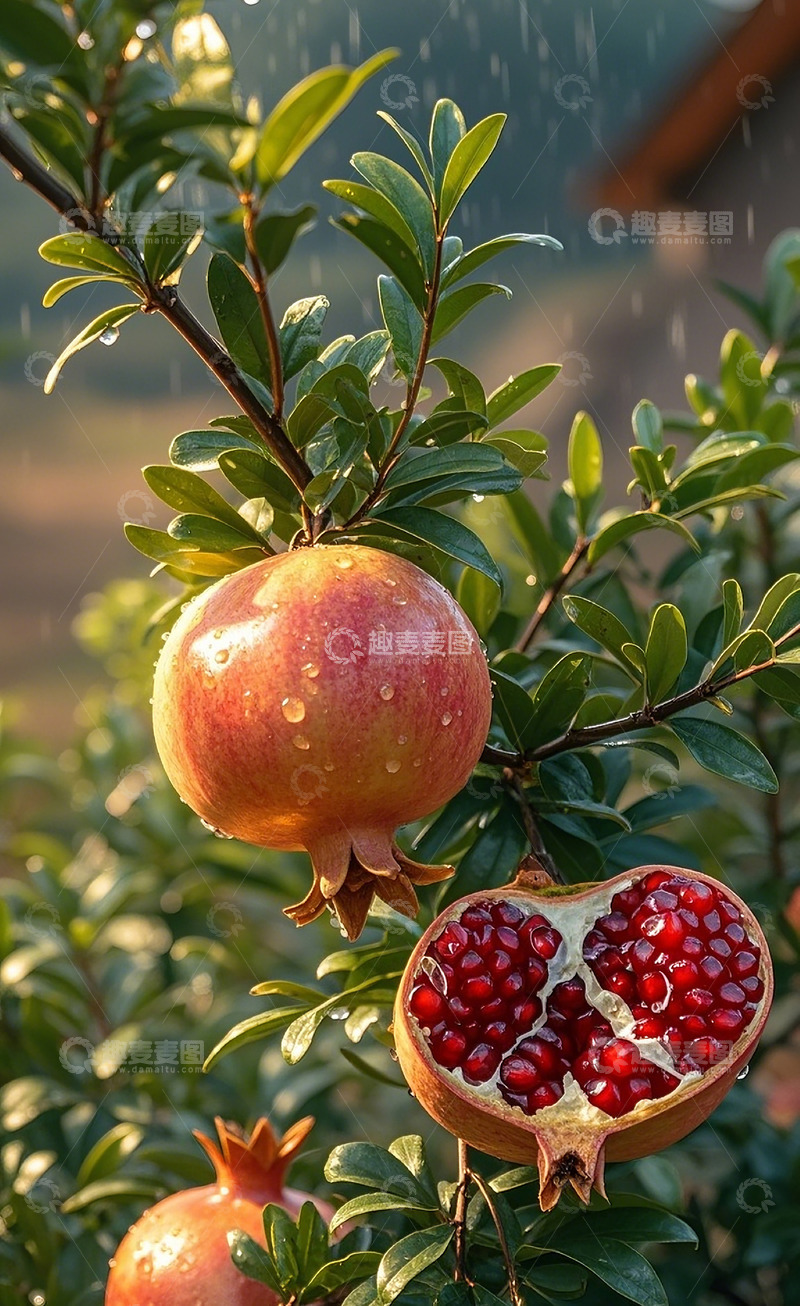 高清大图下载【趣麦麦图】新鲜石榴