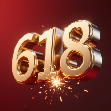 618金红闪耀背景海报2