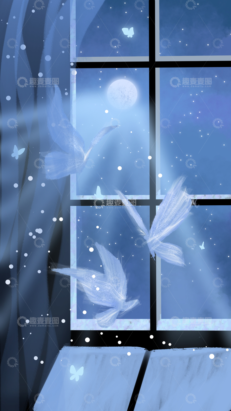 源文件下载【趣麦麦图】夜晚月色唯美