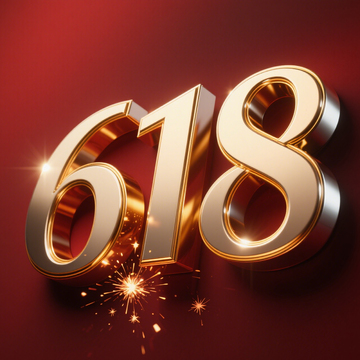 618金红闪耀背景海报1
