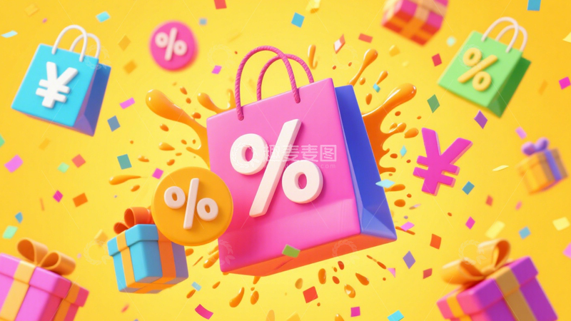 高清大图下载【趣麦麦图】购物狂欢背景2