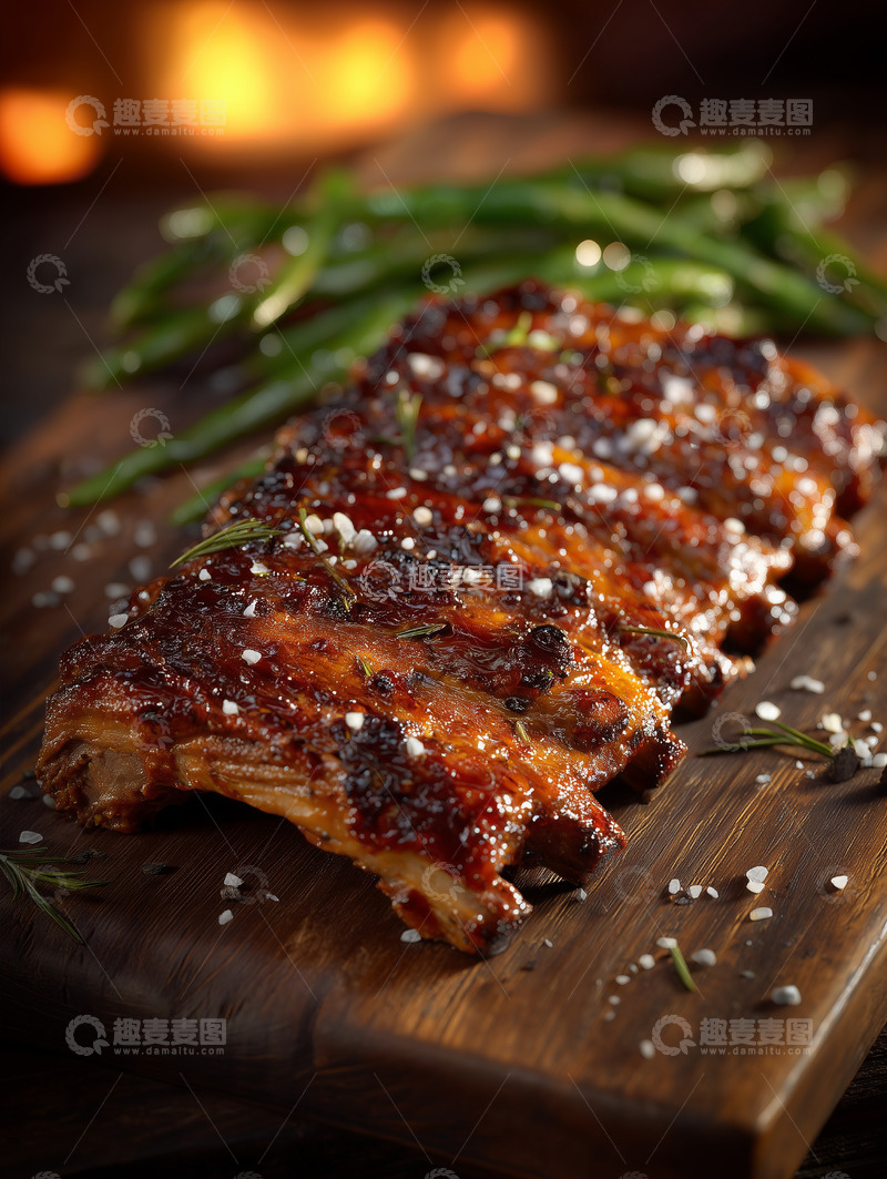 高清大图下载【趣麦麦图】蜜汁烤排骨摄影图12