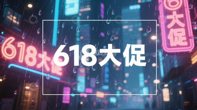 高清大图下载【趣麦麦图】赛博618直播背景3