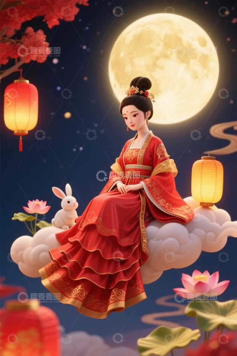 高清大图下载【趣麦麦图】中秋节嫦娥人物102