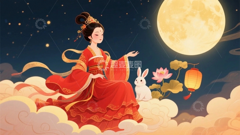 高清大图下载【趣麦麦图】中秋节嫦娥人物99