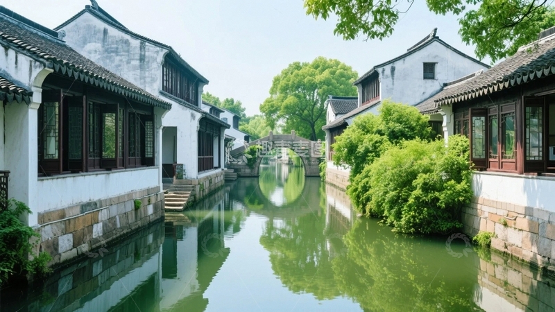 高清大图下载【趣麦麦图】江南水乡徽派建筑