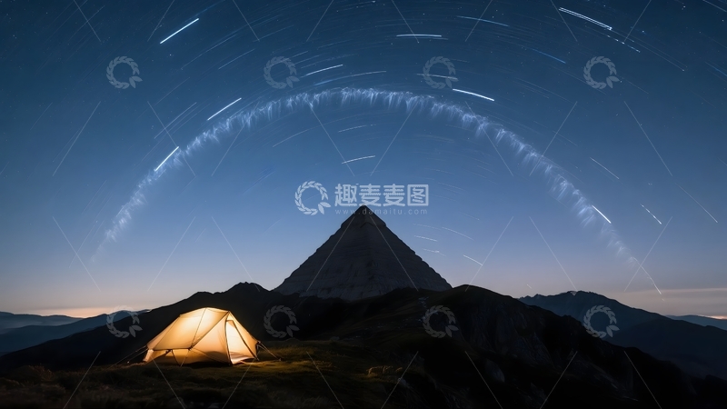 高清大图下载【趣麦麦图】星空下的户外露营3