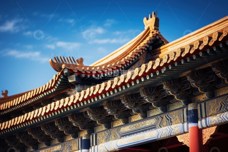 高清大图下载【趣麦麦图】古建筑飞檐房梁建筑风景