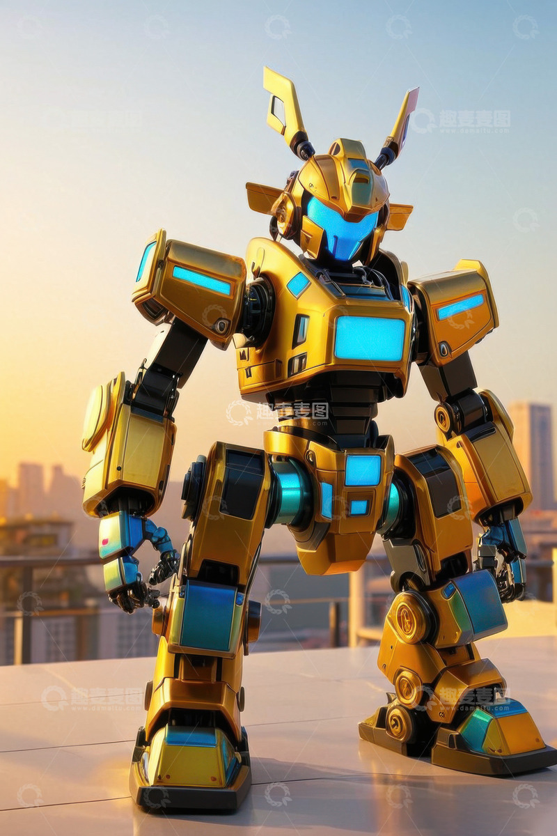 高清大图下载【趣麦麦图】赛博朋克机甲战甲哪吒AI插画海报背景素材5