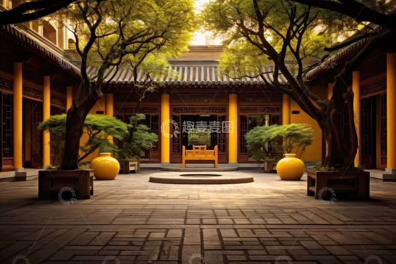 高清大图下载【趣麦麦图】围合式庭院建筑