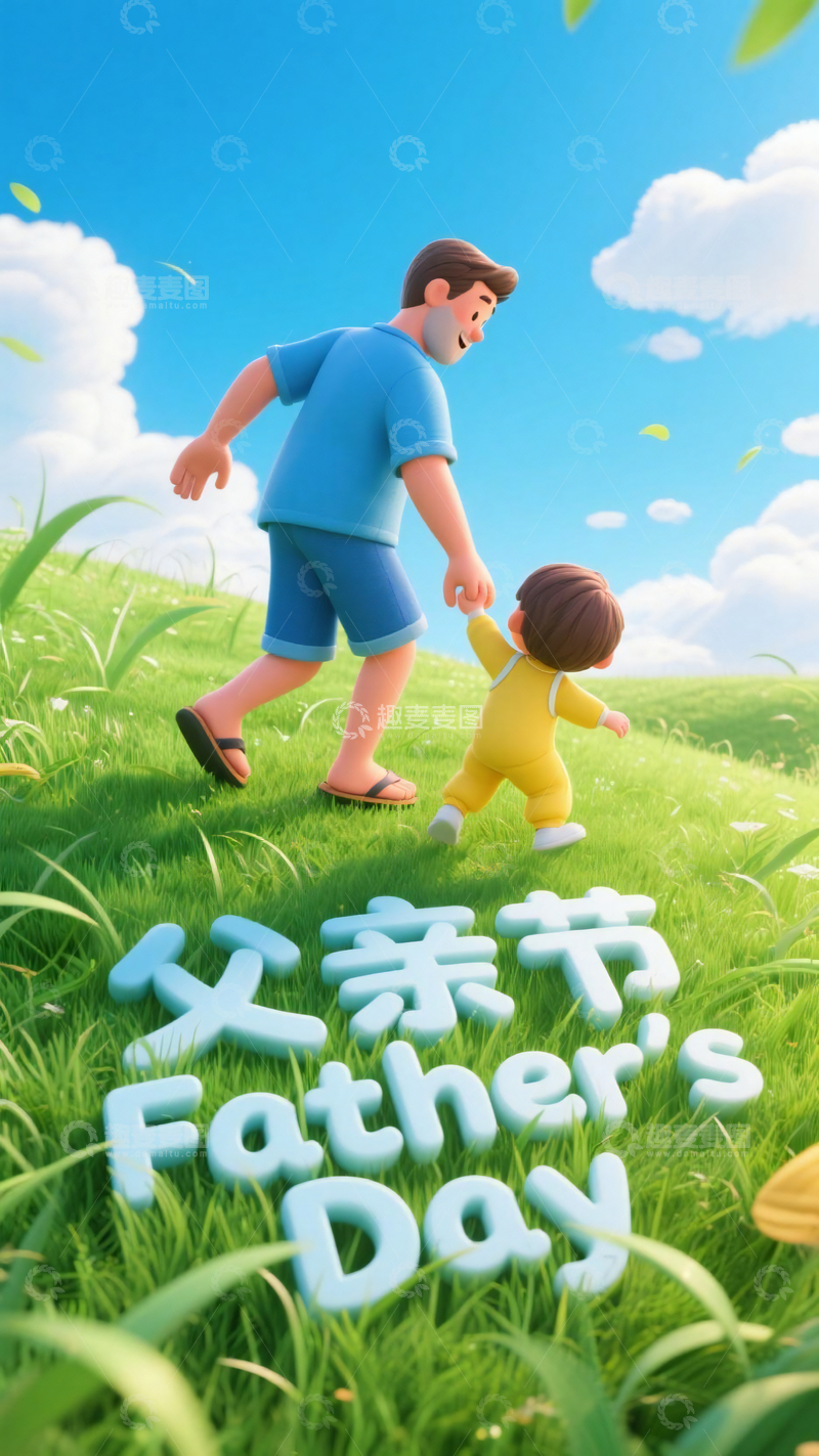高清大图下载【趣麦麦图】父亲节插画素材1
