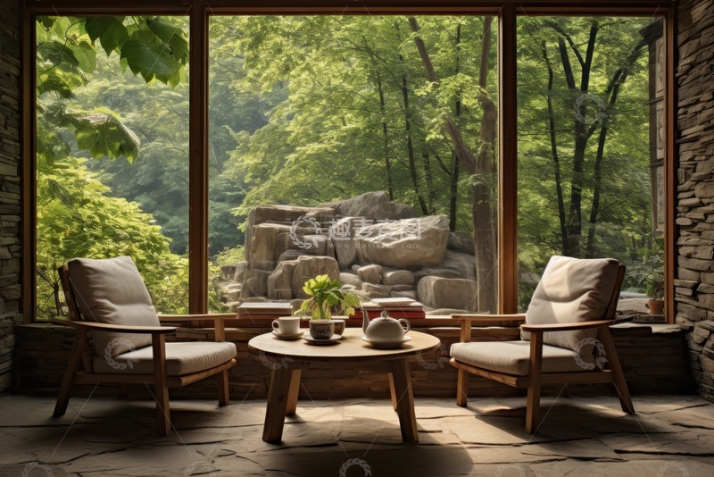 高清大图下载【趣麦麦图】室内茶室休闲区