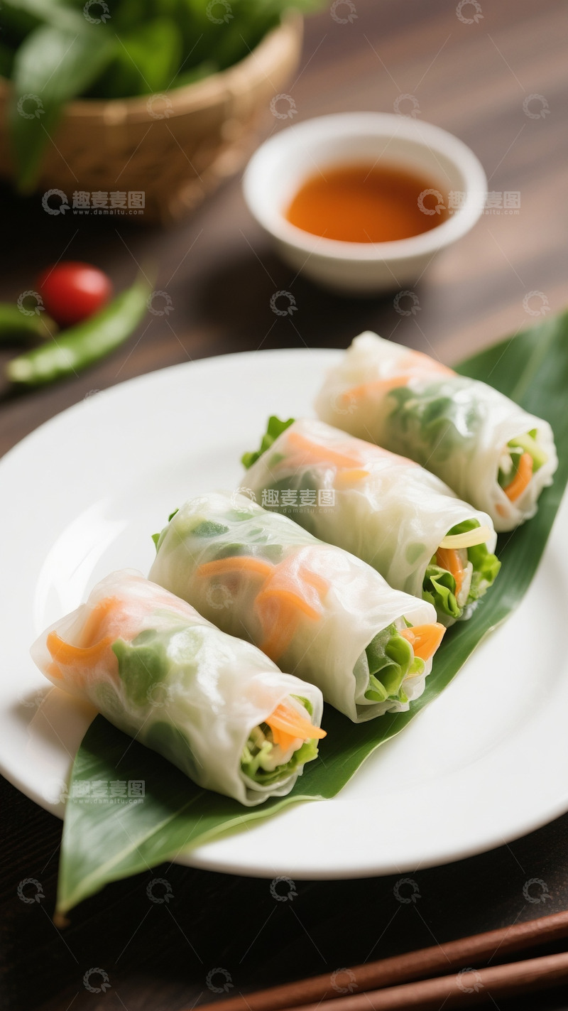 高清大图下载【趣麦麦图】新鲜越南春卷4