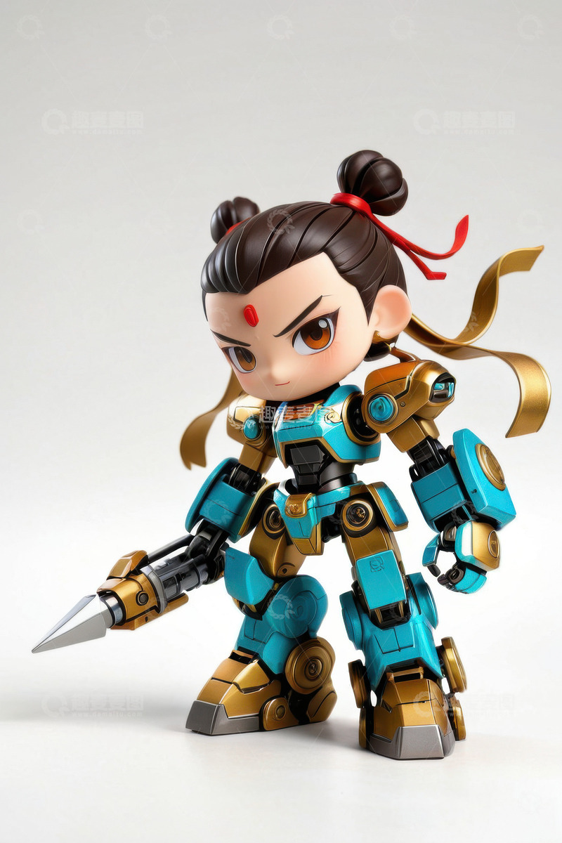 高清大图下载【趣麦麦图】赛博朋克机甲战甲哪吒AI插画海报背景素材17