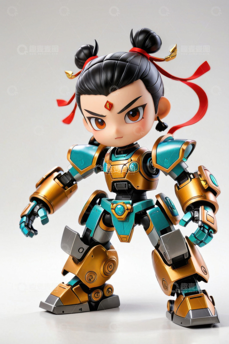 高清大图下载【趣麦麦图】赛博朋克机甲战甲哪吒AI插画海报背景素材18