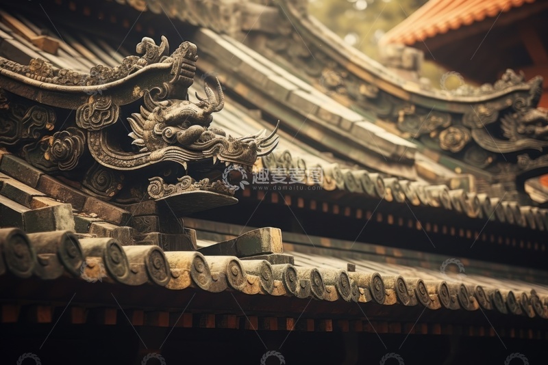 高清大图下载【趣麦麦图】传统房檐建筑装饰