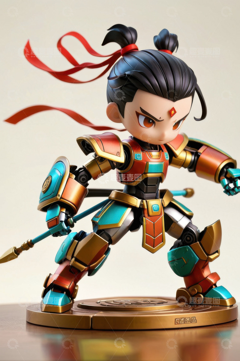 高清大图下载【趣麦麦图】赛博朋克机甲战甲哪吒AI插画海报背景素材12