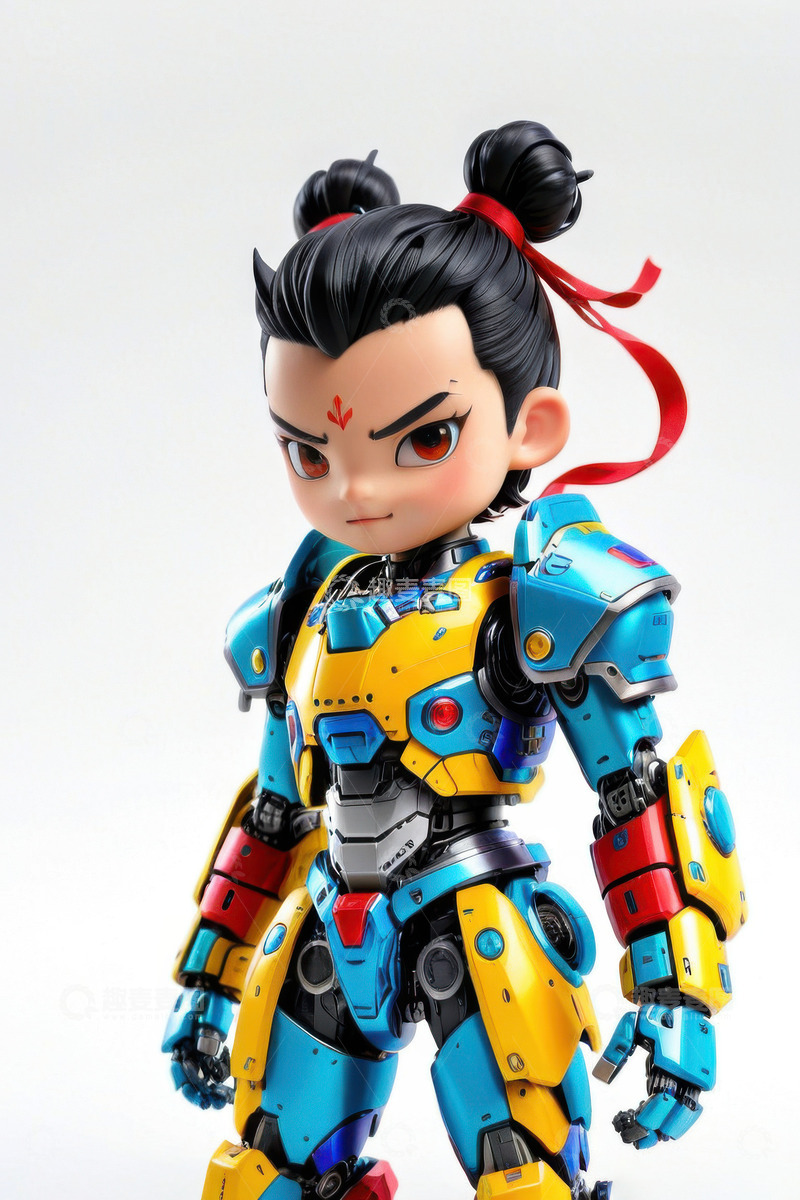 高清大图下载【趣麦麦图】赛博朋克机甲战甲哪吒AI插画海报背景素材23