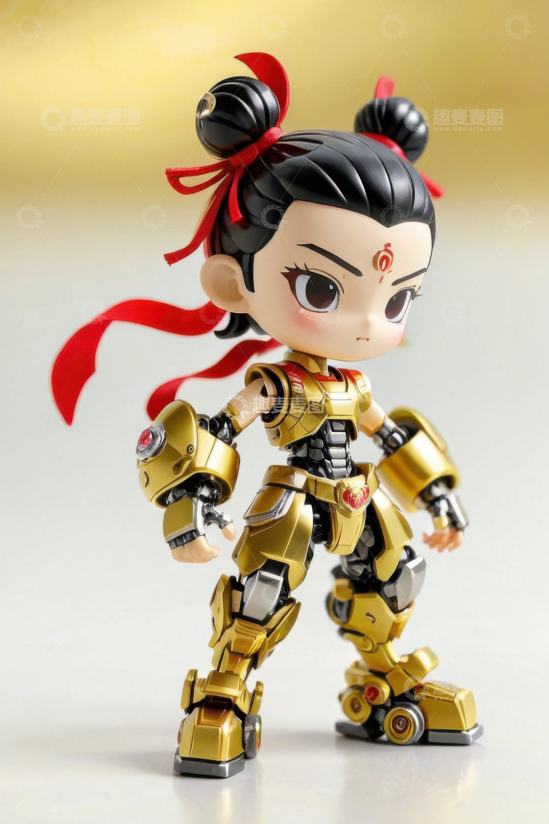 高清大图下载【趣麦麦图】赛博朋克机甲战甲哪吒AI插画海报背景素材22