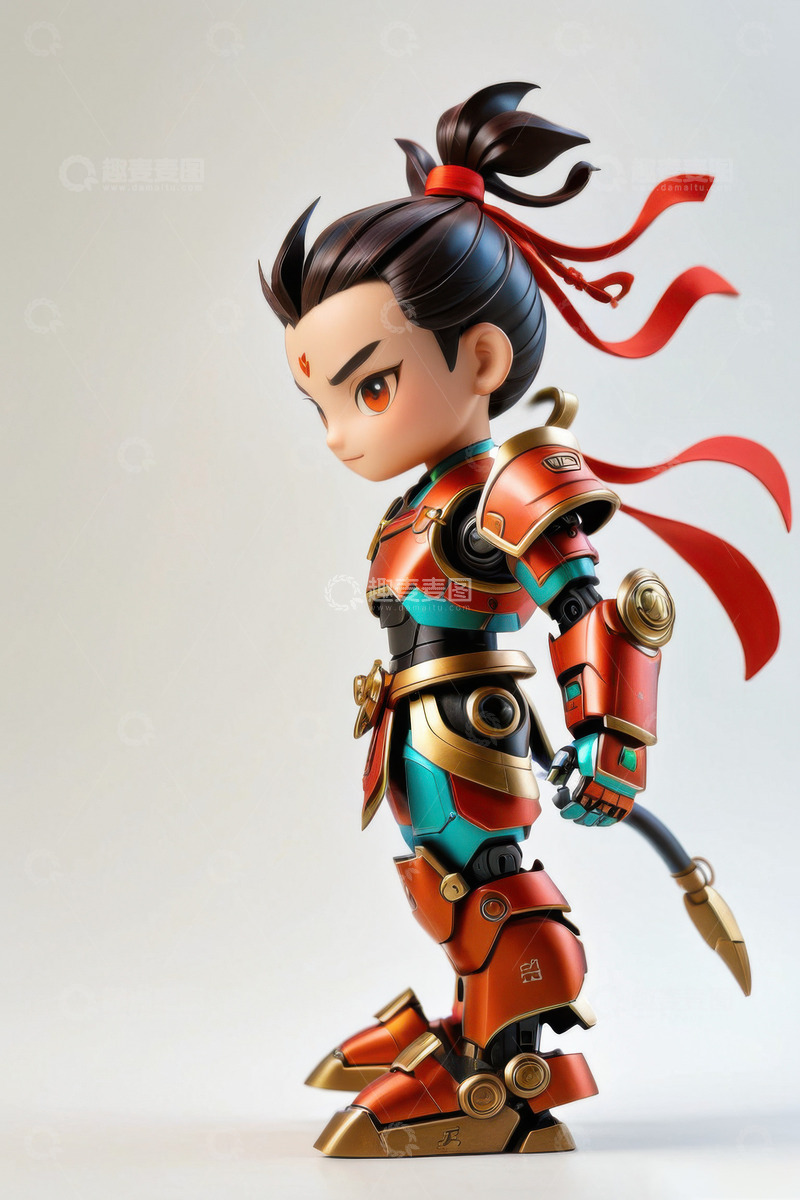 高清大图下载【趣麦麦图】赛博朋克机甲战甲哪吒AI插画海报背景素材13