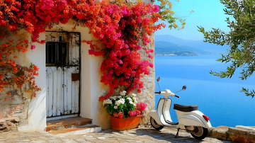 地中海风情石屋风景