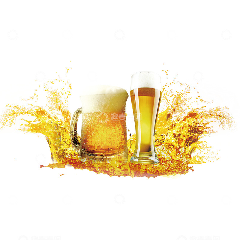 高清大图下载【趣麦麦图】夏天欢庆啤酒装饰元素1