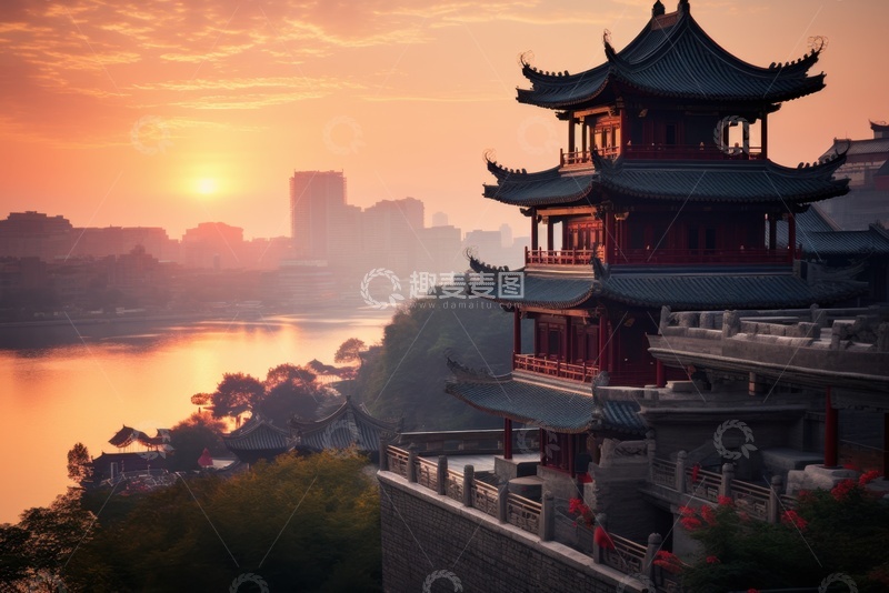 高清大图下载【趣麦麦图】古今交融的城市建筑景观