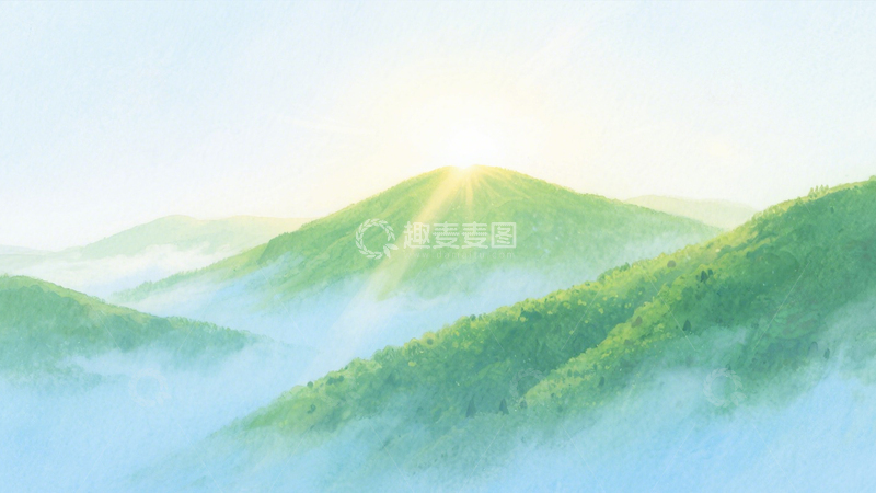 高清大图下载【趣麦麦图】绿色山峦自然背景1