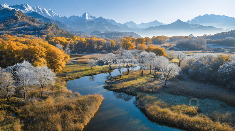高清大图下载【趣麦麦图】秋冬江河美景