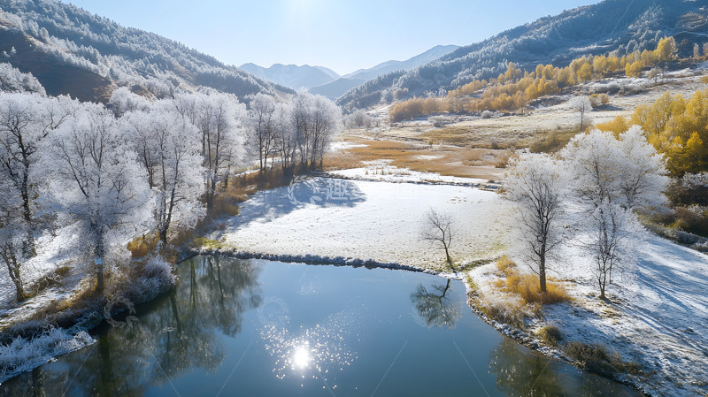 高清大图下载【趣麦麦图】秋冬江河美景1