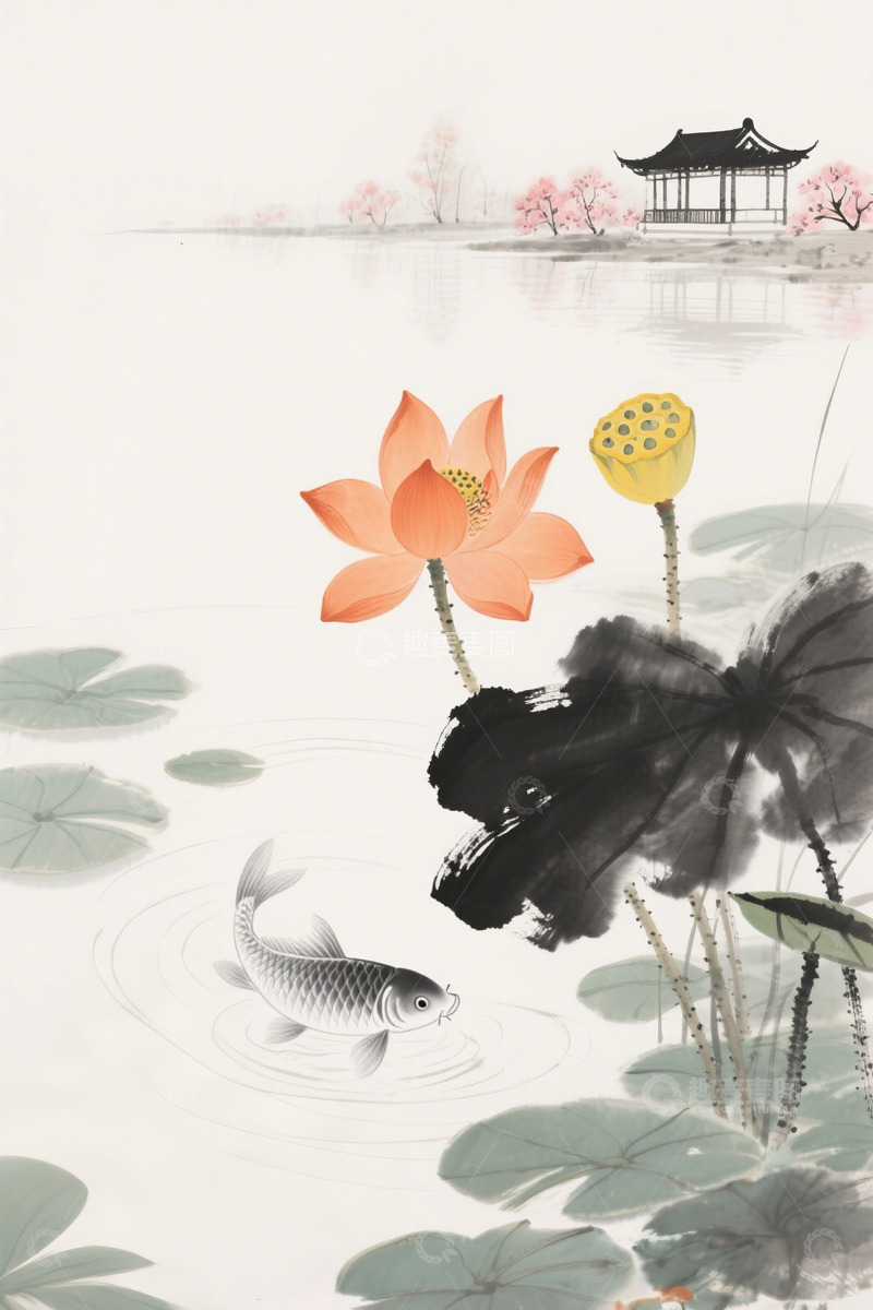 高清大图下载【趣麦麦图】荷花素材海报