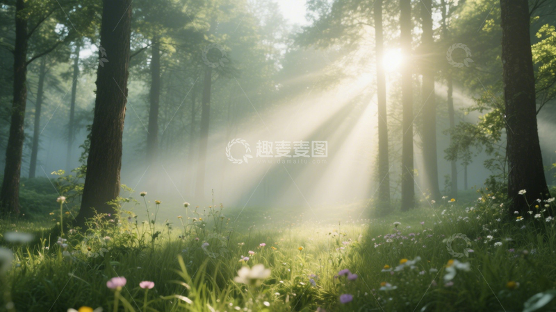 高清大图下载【趣麦麦图】森林阳光自然背景2