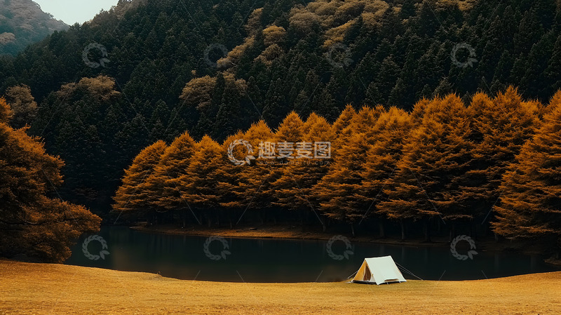 高清大图下载【趣麦麦图】森林里的露营1