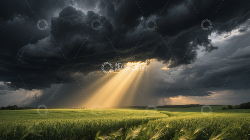 高清大图下载【趣麦麦图】风暴田野阳光背景1