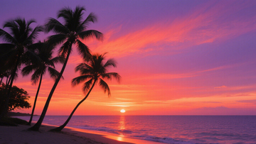 海滩日落浪漫背景2