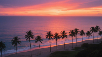 海滩日落浪漫背景4