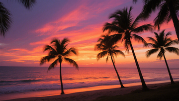 海滩日落浪漫背景1