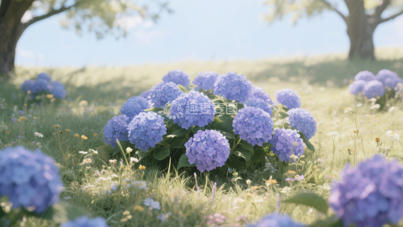高清大图下载【趣麦麦图】绣球花自然背景4