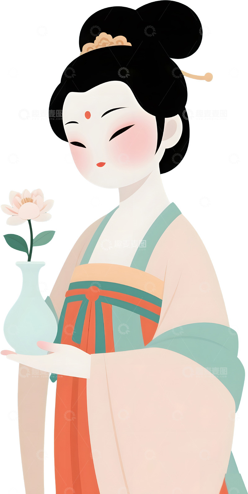 高清大图下载【趣麦麦图】唐代古风仕女卡通人物7