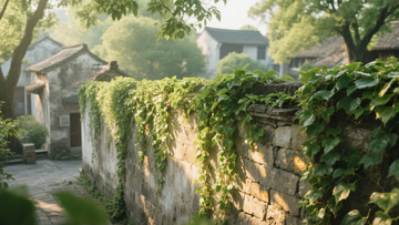古墙绿植宁静背景2