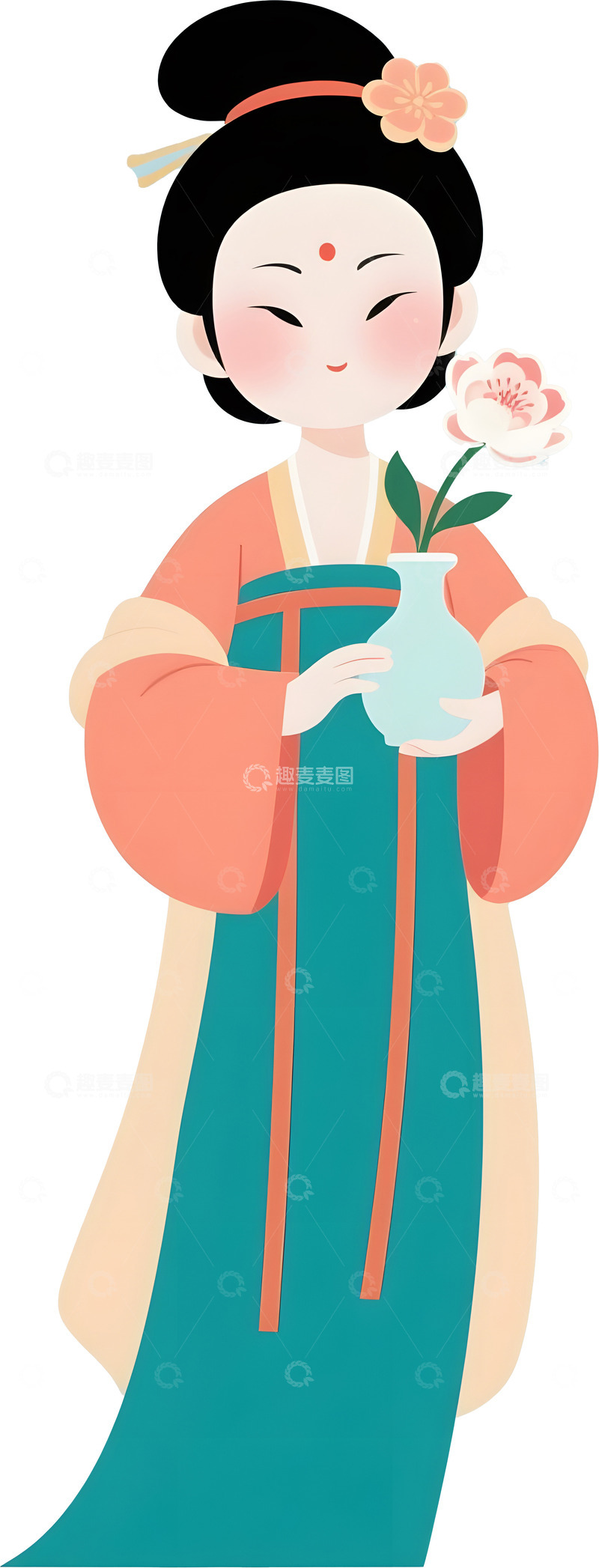 高清大图下载【趣麦麦图】唐代古风仕女卡通人物9